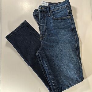FRAME Denim Le Sylvie Slender Straight jeans Size 27 Indigo Combo Colorblock